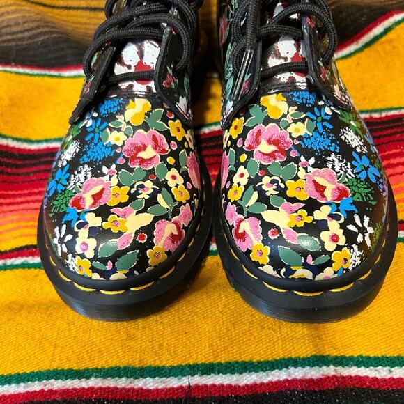 Dr. Martens 1460 Pascal Black Floral Mash Up Boots Size 6 RARE - Picture 6 of 14